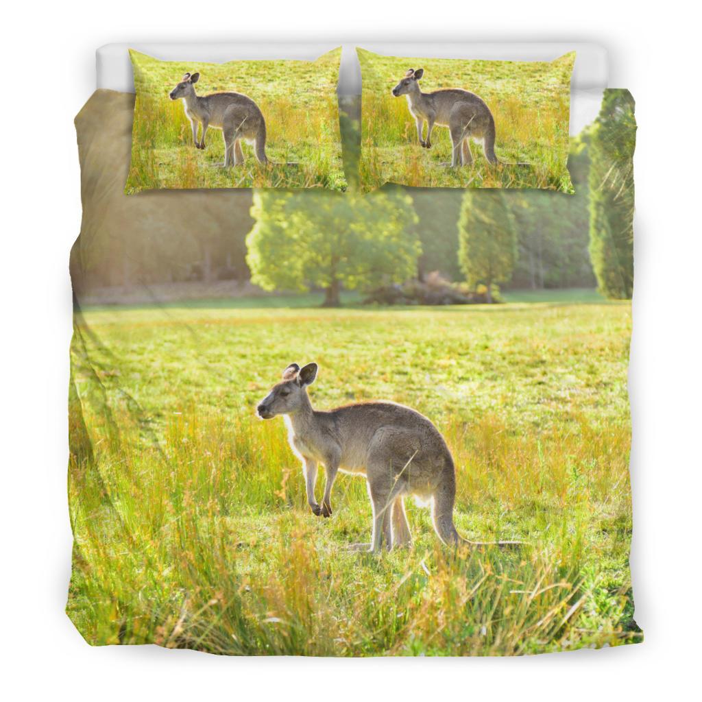 Bedding Sets - Kangaroo Bed Grass Landscape Art Sets - Vibe Hoodie Shop