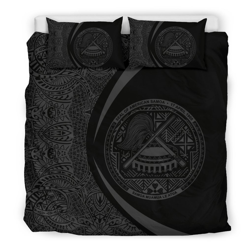 American Samoa Coat Of Arms Polynesian Bedding Set - Circle Style - Vibe Hoodie Shop