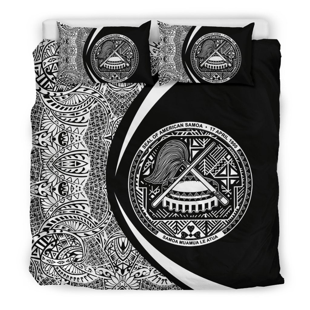 American Samoa Coat Of Arms Polynesian Bedding Set - Circle Style 01 - Vibe Hoodie Shop