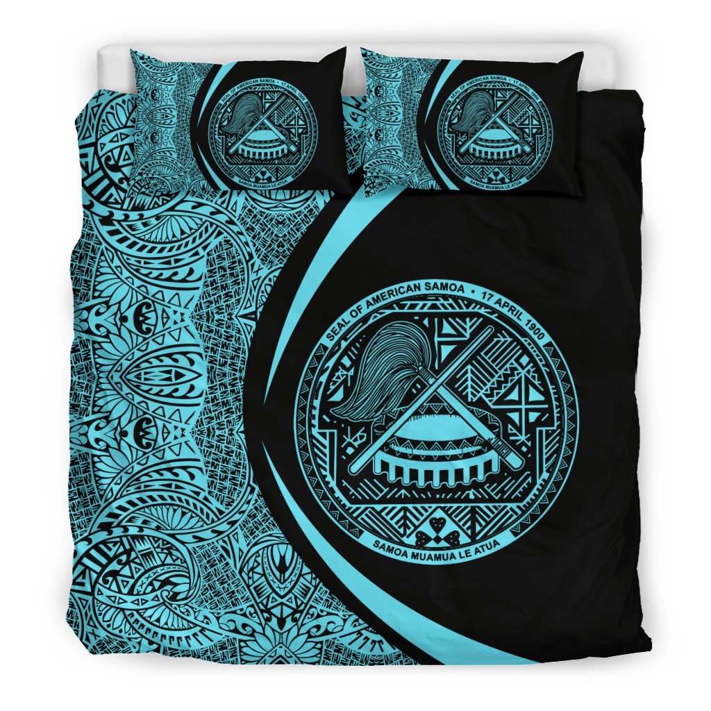 American Samoa Coat Of Arms Polynesian Bedding Set - Circle Style 02 - Vibe Hoodie Shop