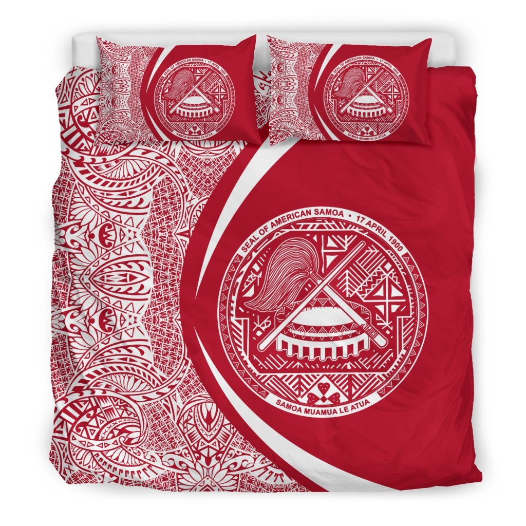 American Samoa Coat Of Arms Polynesian Bedding Set - Circle Style 03 - Vibe Hoodie Shop