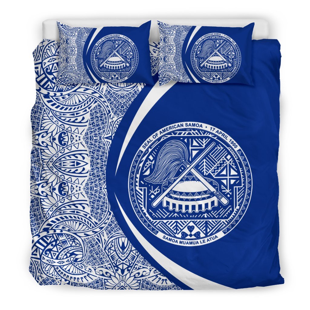 American Samoa Coat Of Arms Polynesian Bedding Set - Circle Style 04 - Vibe Hoodie Shop