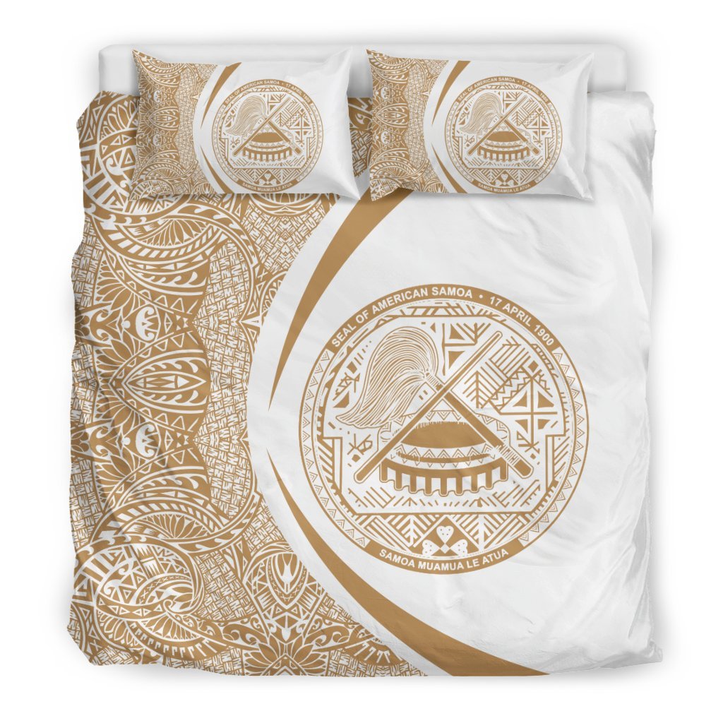 American Samoa Coat Of Arms Polynesian Bedding Set - Circle Style 05 - Vibe Hoodie Shop