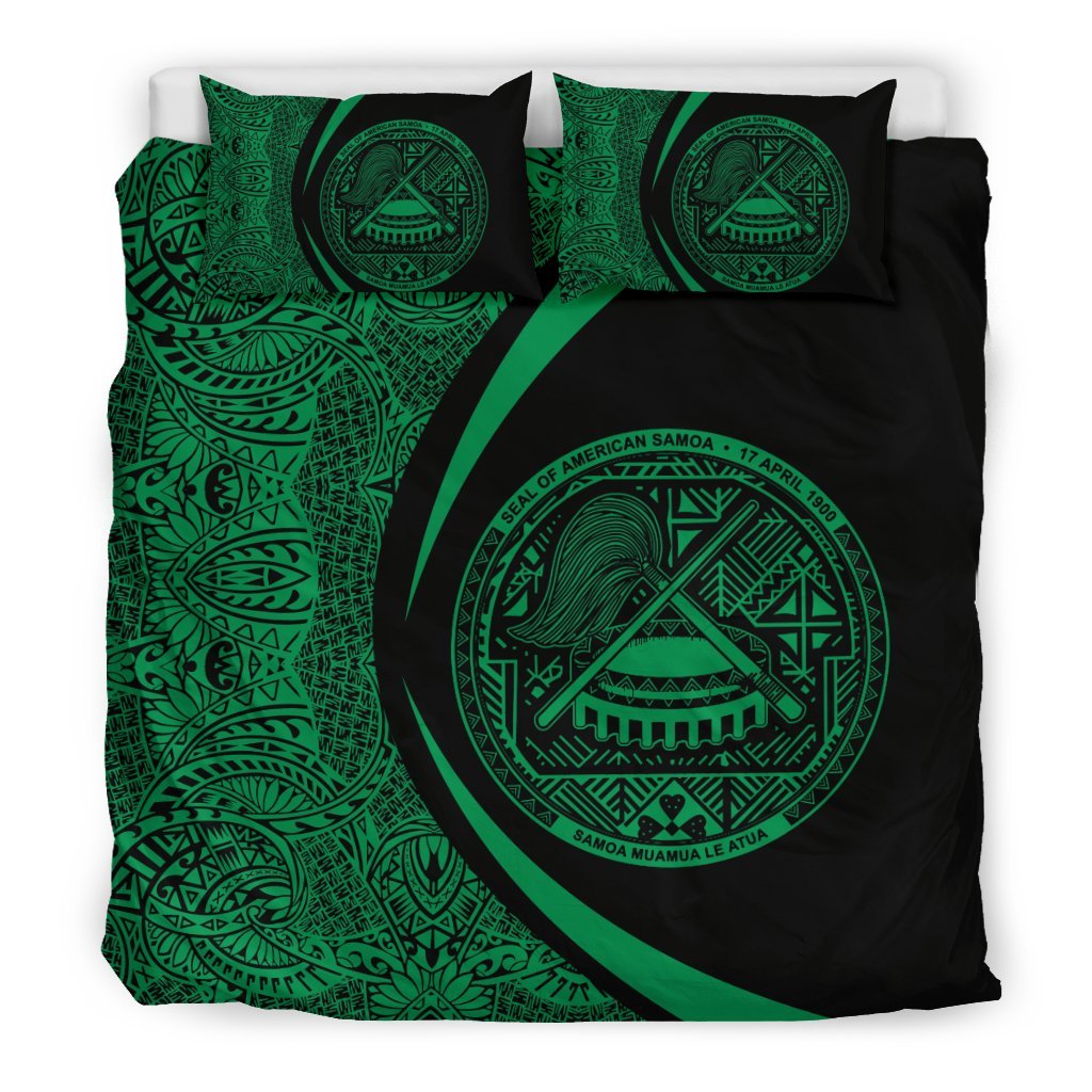 American Samoa Coat Of Arms Polynesian Bedding Set - Circle Style 06 - Vibe Hoodie Shop