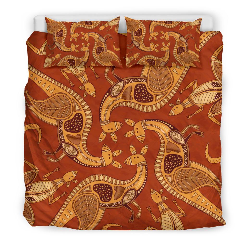 Aboriginal Bedding Sets, Kangaroo Patterns Animals Art - Vibe Hoodie Shop