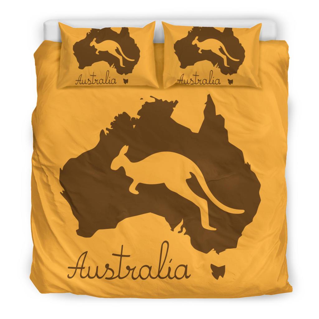 Bedding Sets - Kangaroo Bed Australia Map Vintage Sets - Vibe Hoodie Shop