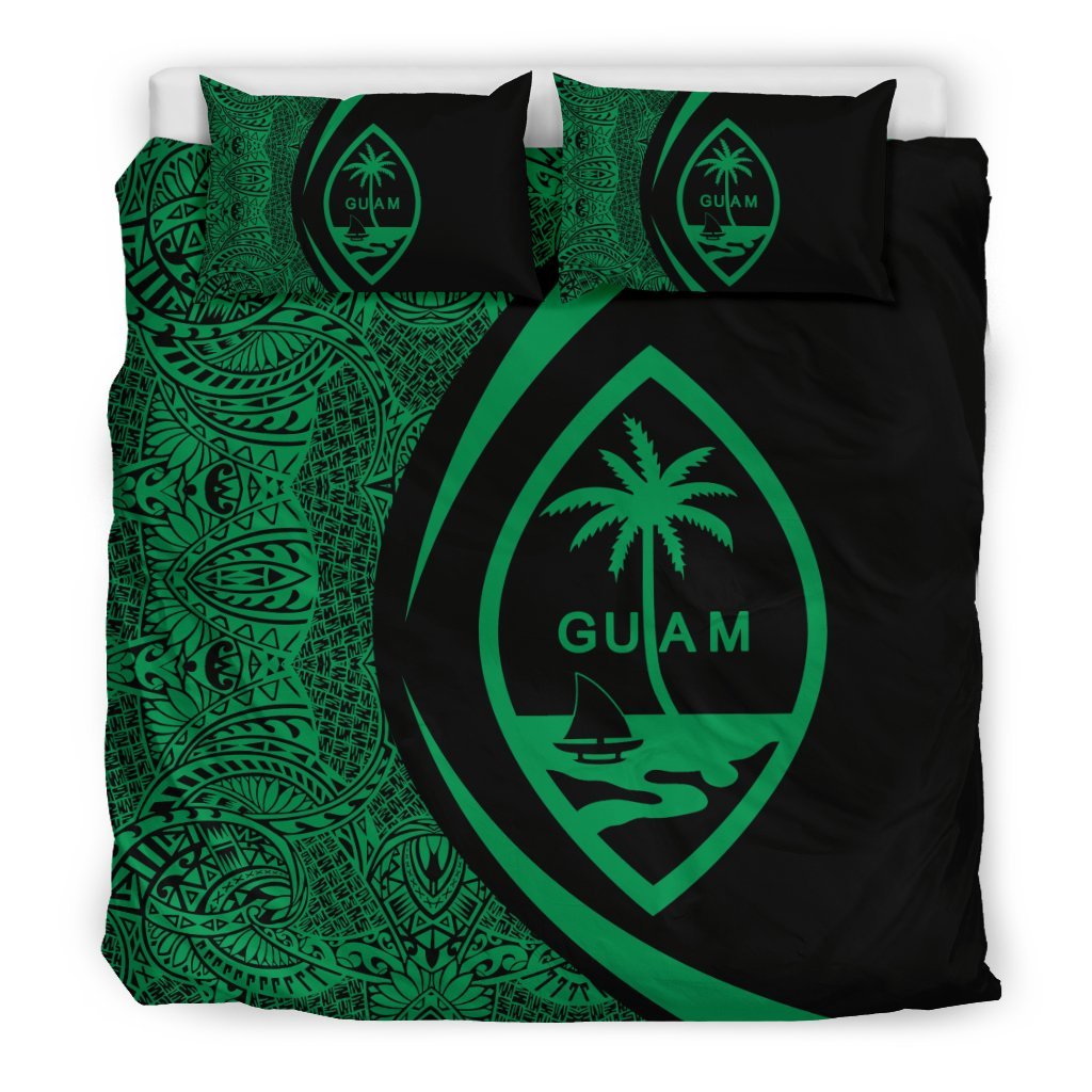 Guam Coat Of Arms Polynesian Bedding Set - Circle Style 03 - Vibe Hoodie Shop