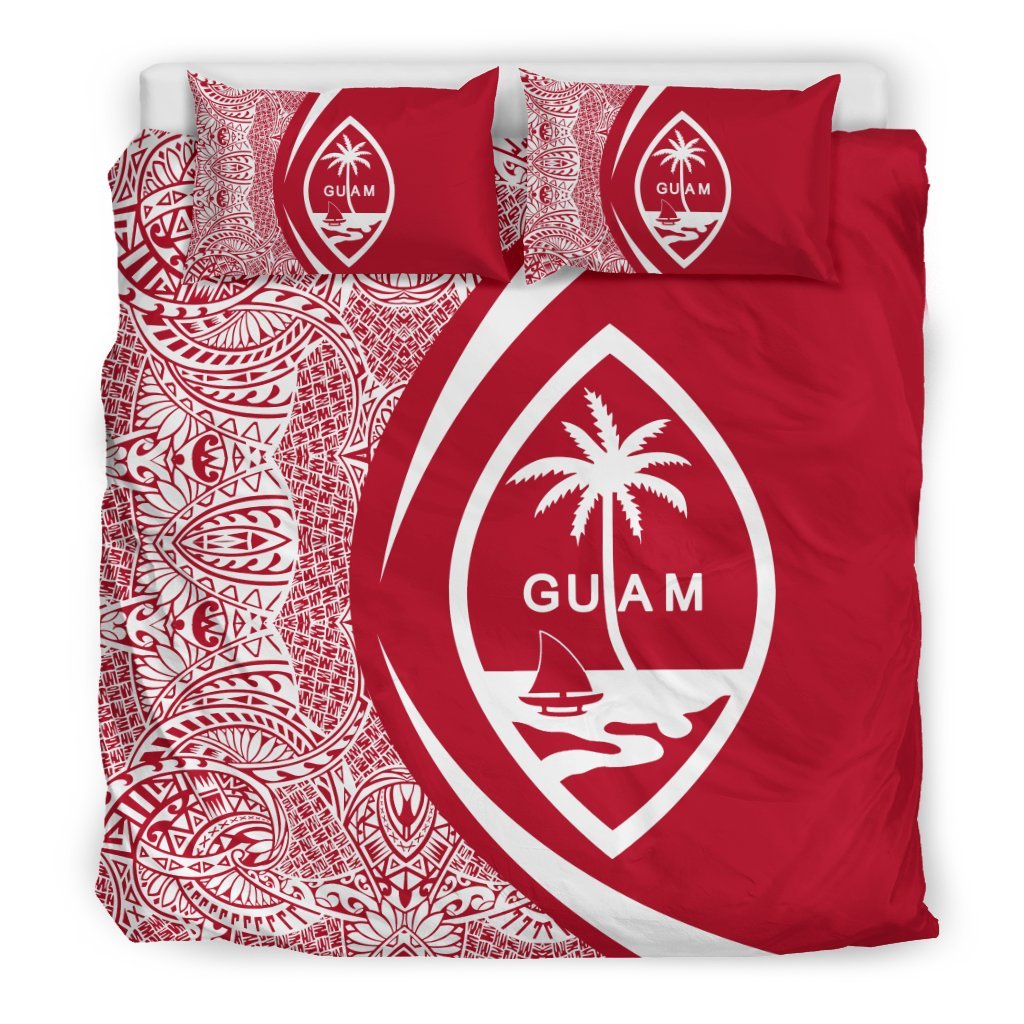 Guam Coat Of Arms Polynesian Bedding Set - Circle Style 04 - Vibe Hoodie Shop