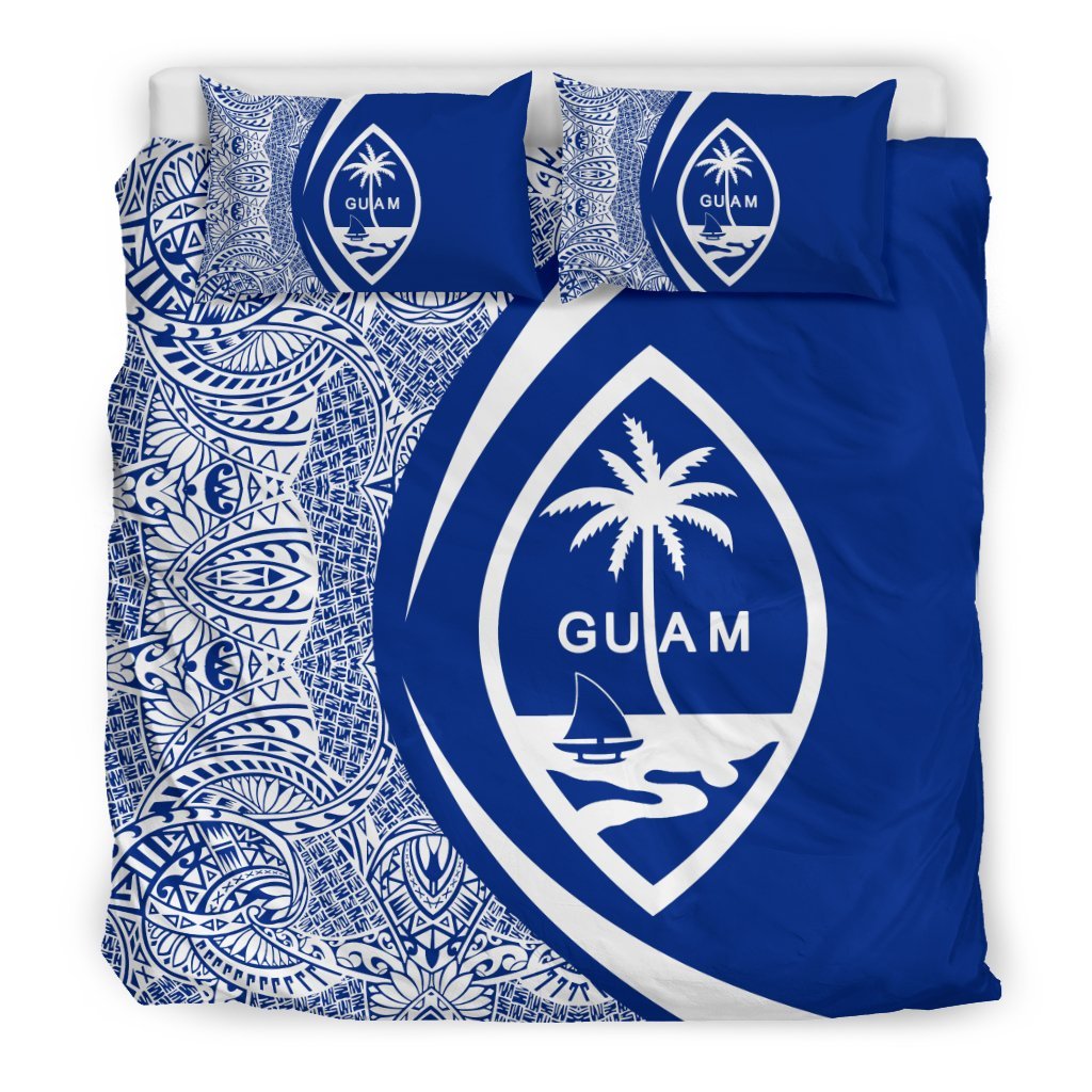 Guam Coat Of Arms Polynesian Bedding Set - Circle Style 05 - Vibe Hoodie Shop