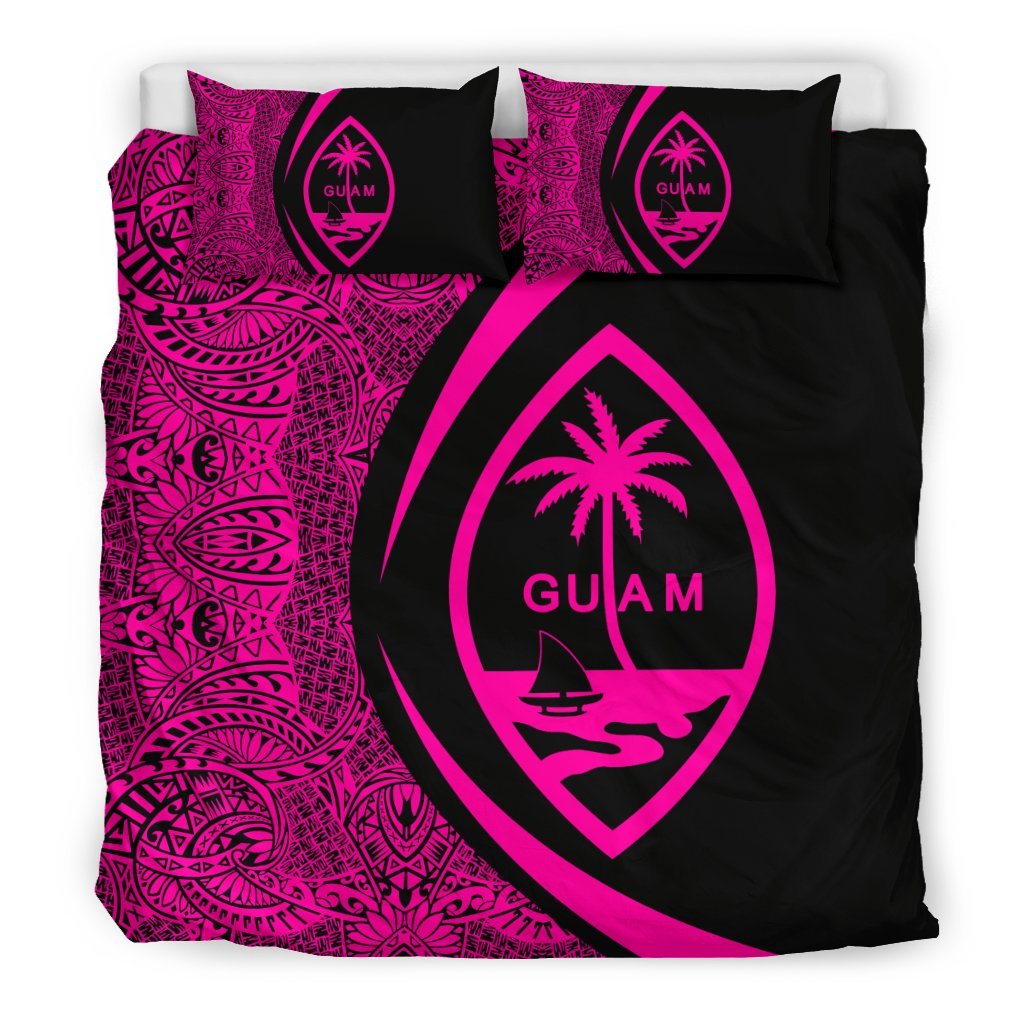 Guam Coat Of Arms Polynesian Bedding Set - Circle Style 07 - Vibe Hoodie Shop