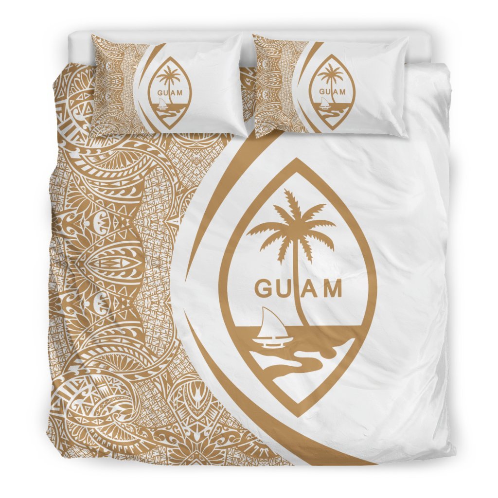 Guam Coat Of Arms Polynesian Bedding Set - Circle Style 09 - Vibe Hoodie Shop