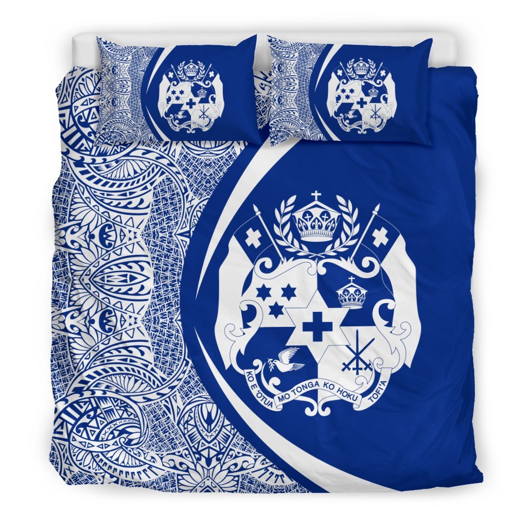 Tonga Coat Of Arms Polynesian Bedding Set - Circle Style 02 - Vibe Hoodie Shop