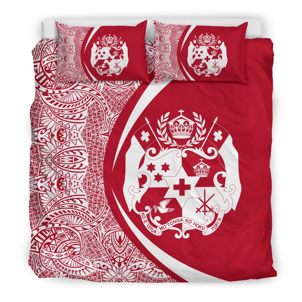 Tonga Coat Of Arms Polynesian Bedding Set - Circle Style 03 - Vibe Hoodie Shop