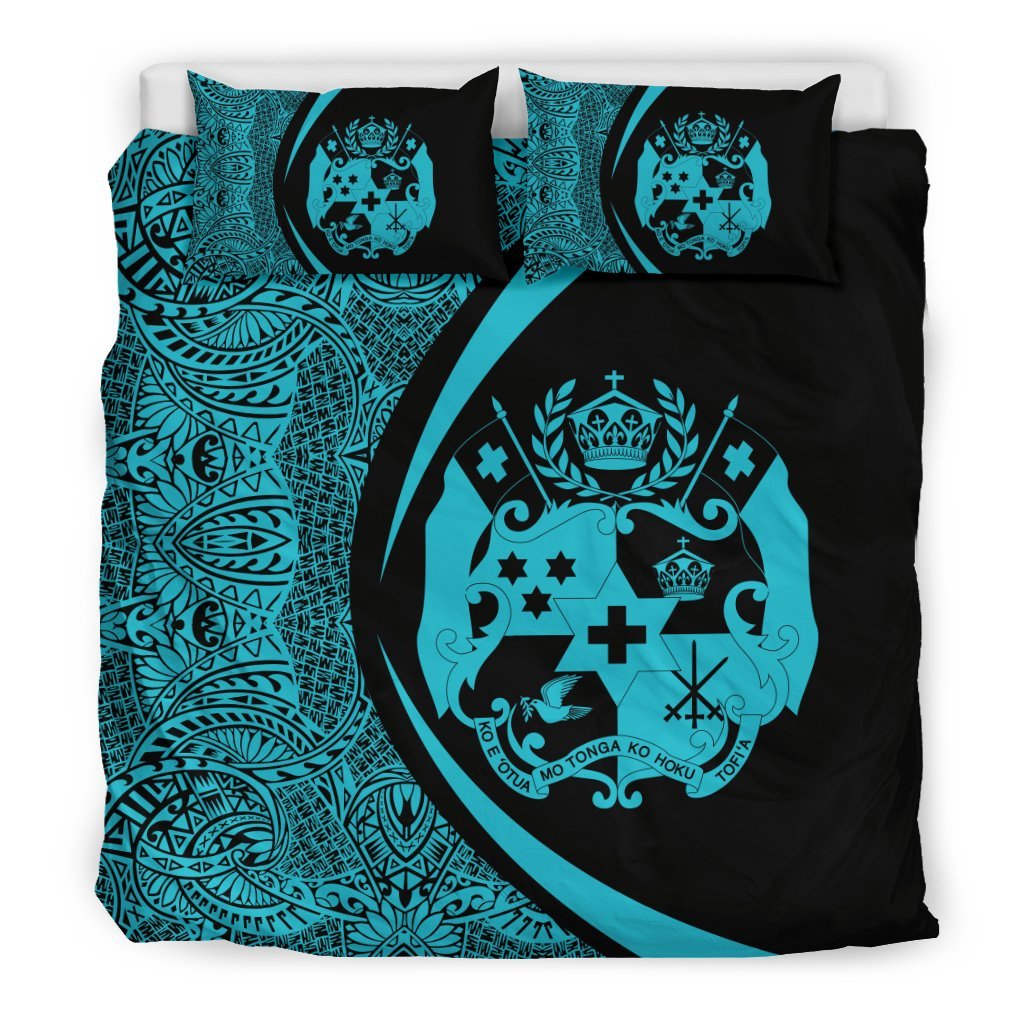 Tonga Coat Of Arms Polynesian Bedding Set - Circle Style 04 - Vibe Hoodie Shop