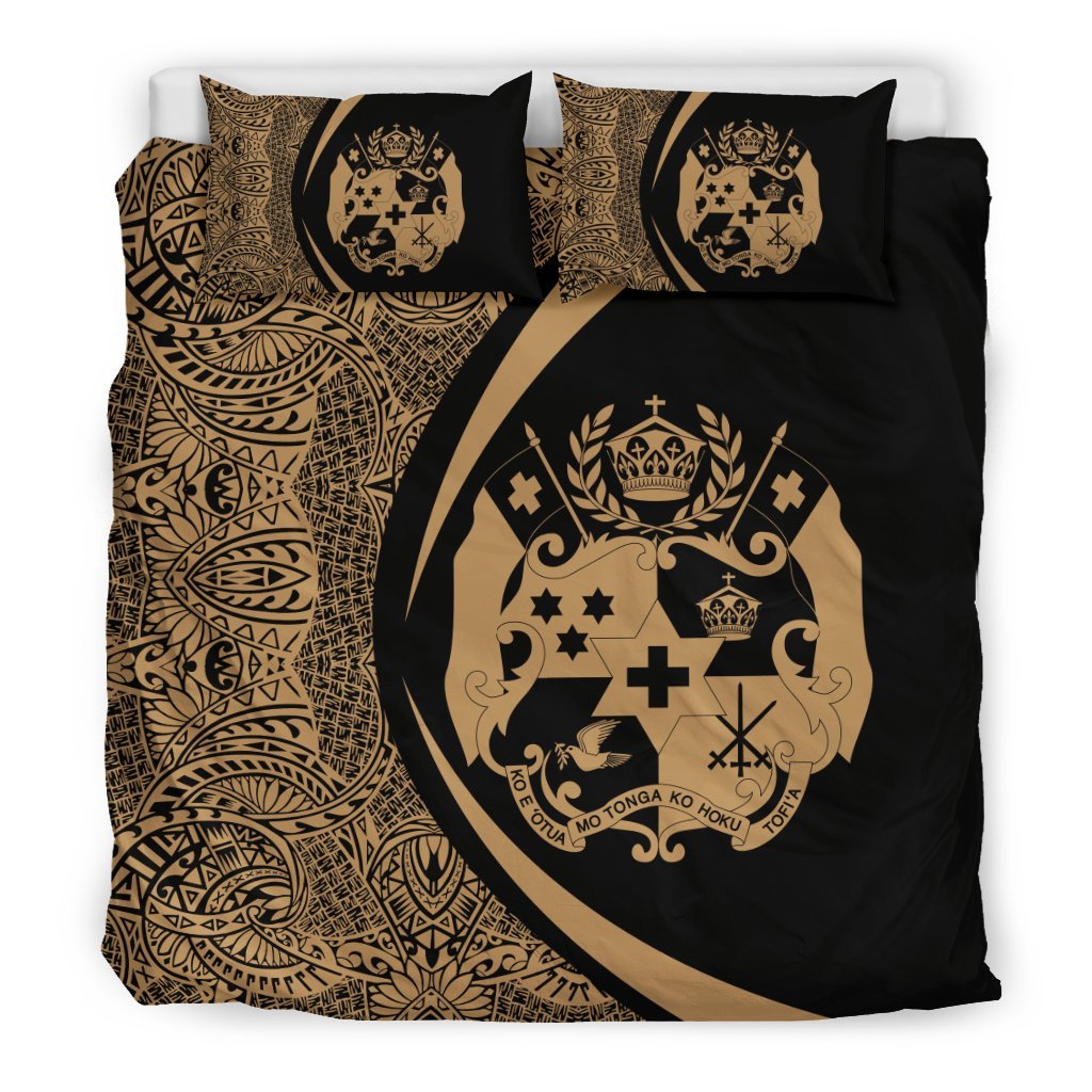 Tonga Coat Of Arms Polynesian Bedding Set - Circle Style 07 - Vibe Hoodie Shop