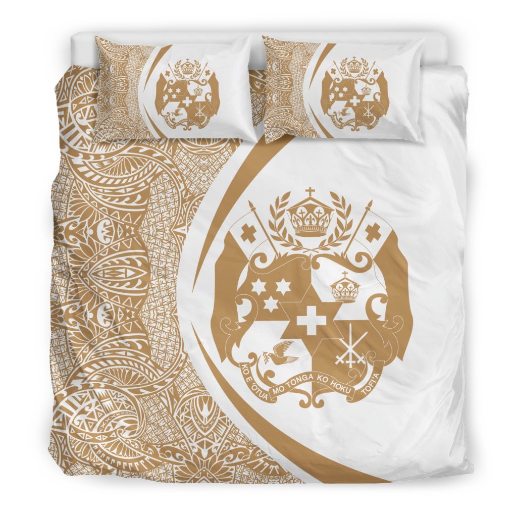 Tonga Coat Of Arms Polynesian Bedding Set - Circle Style 08 - Vibe Hoodie Shop