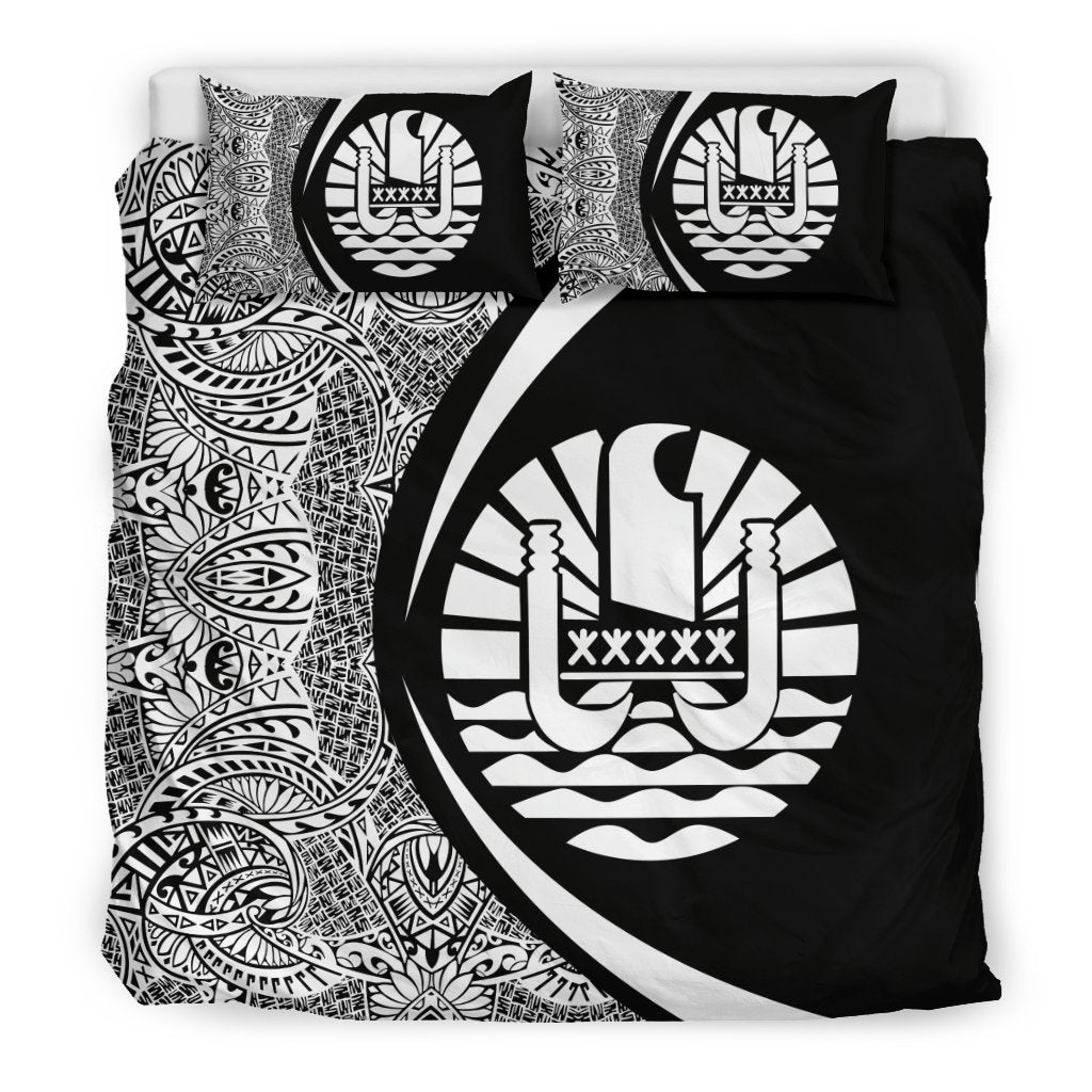 Tahiti Coat Of Arms Polynesian Bedding Set - Circle Style 02 - Vibe Hoodie Shop