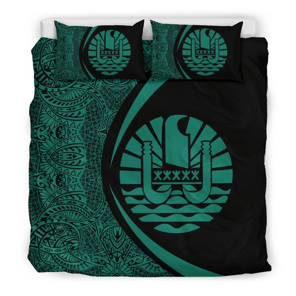 Tahiti Coat Of Arms Polynesian Bedding Set - Circle Style 07 - Vibe Hoodie Shop