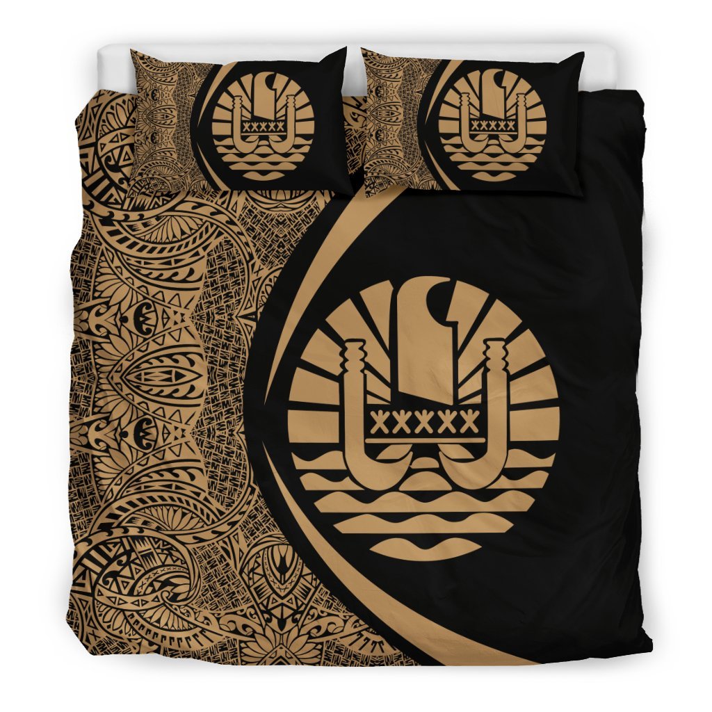 Tahiti Coat Of Arms Polynesian Bedding Set - Circle Style 08 - Vibe Hoodie Shop