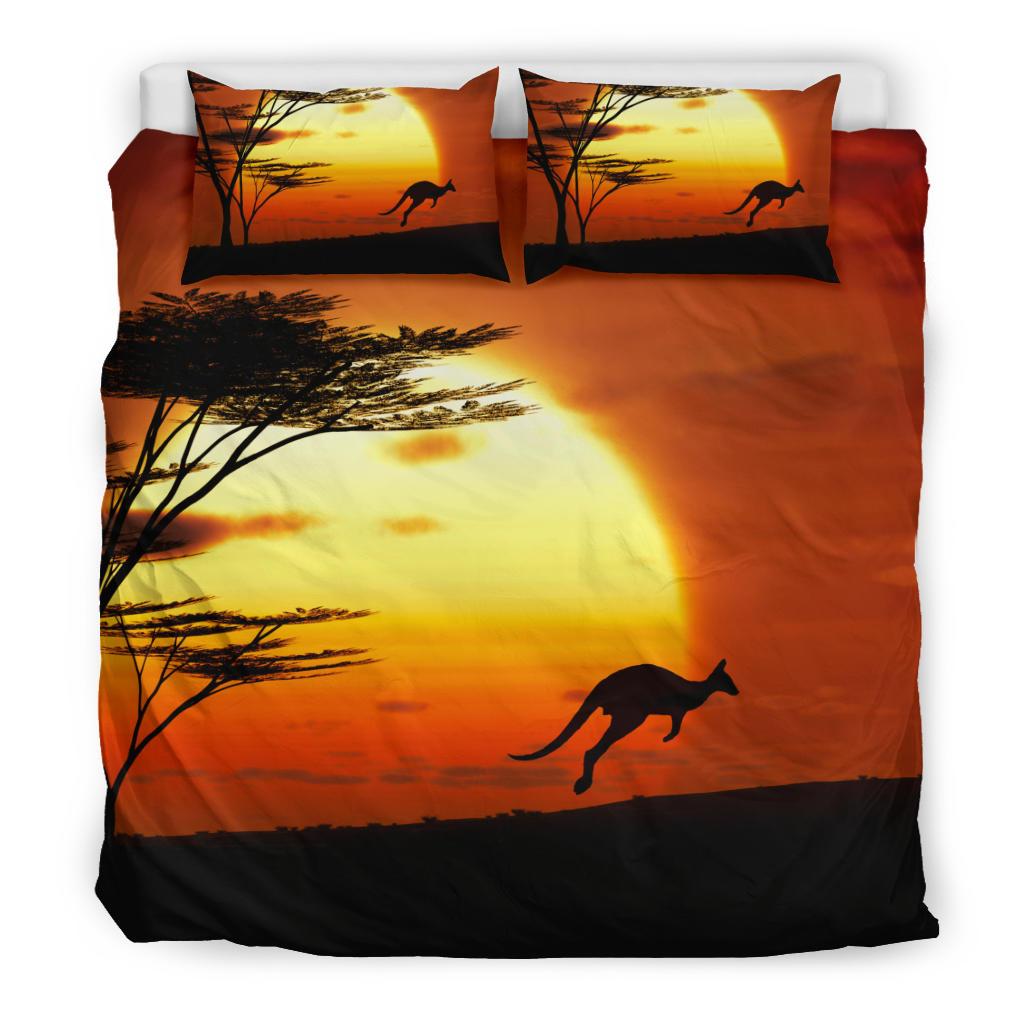 Bedding Sets - Kangaroo Bed Sets Sunset Ver01 - Vibe Hoodie Shop