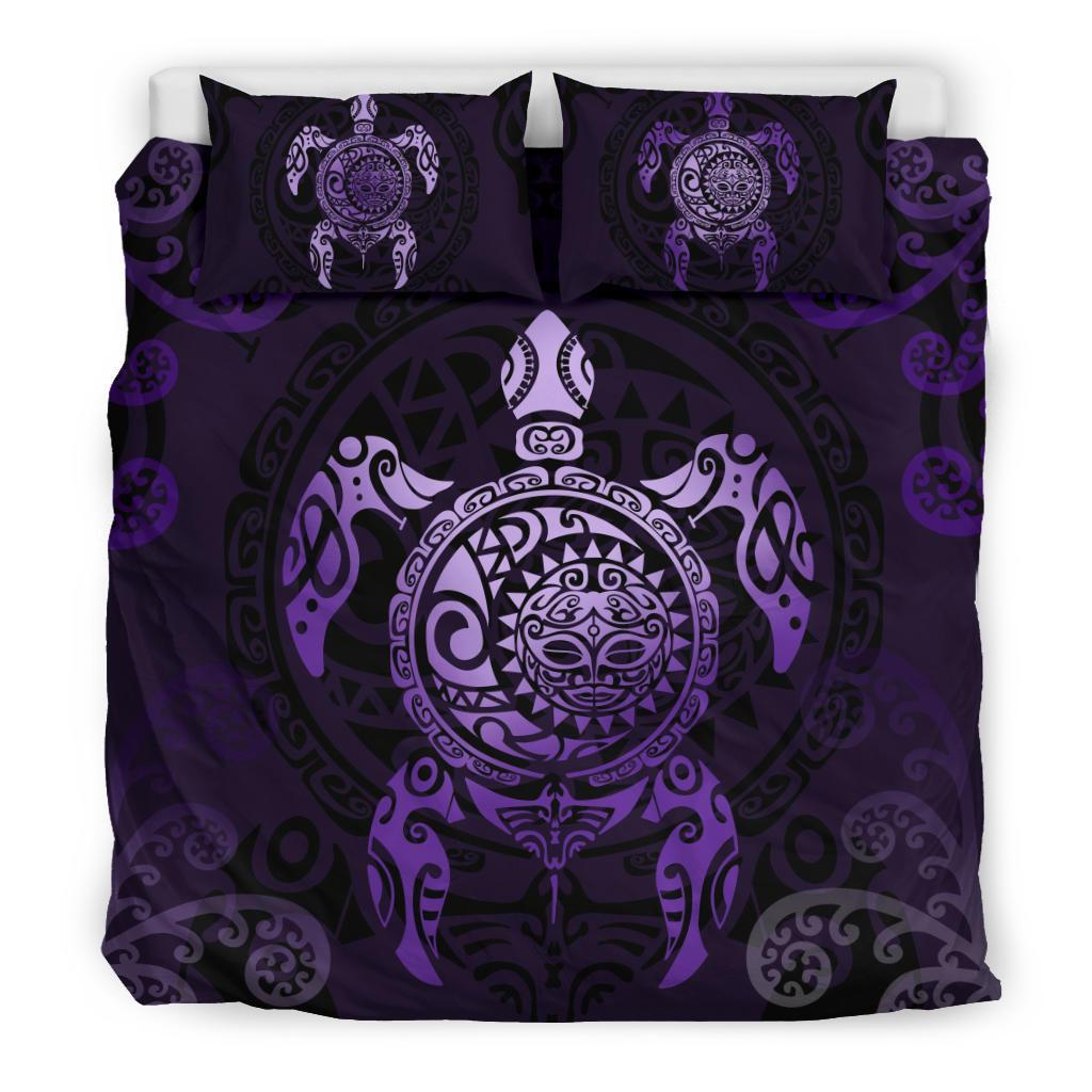 Maori Turtle Bedding Set Violet - Vibe Hoodie Shop
