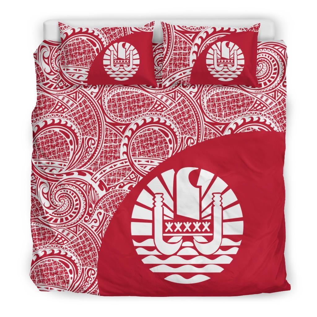 Tahiti Polynesian Bedding Sets Coat Of Arms - Wave Style - Vibe Hoodie Shop