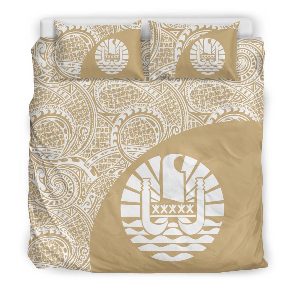 Tahiti Polynesian Bedding Sets Coat Of Arms - Wave Style 2 - Vibe Hoodie Shop