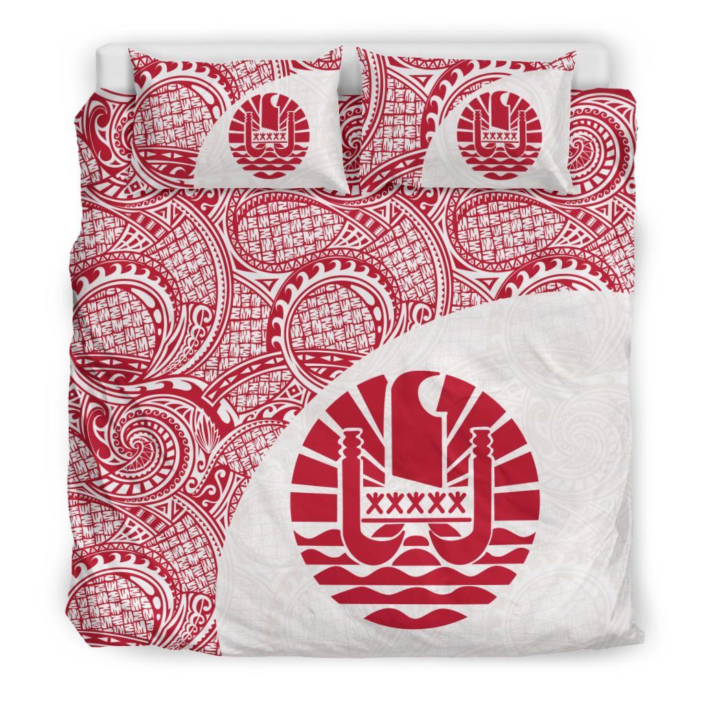 Tahiti Polynesian Bedding Sets Coat Of Arms - Wave Style - Vibe Hoodie Shop