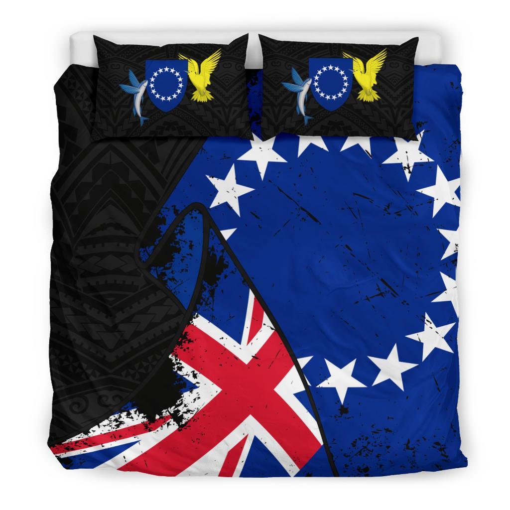 Cook Islands Special Grunge Flag Bedding Set - Vibe Hoodie Shop