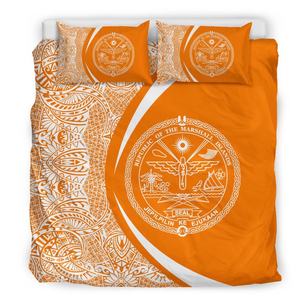 Marshall Islands Coat Of Arms Polynesian Bedding Set - Circle Style 04 - Vibe Hoodie Shop