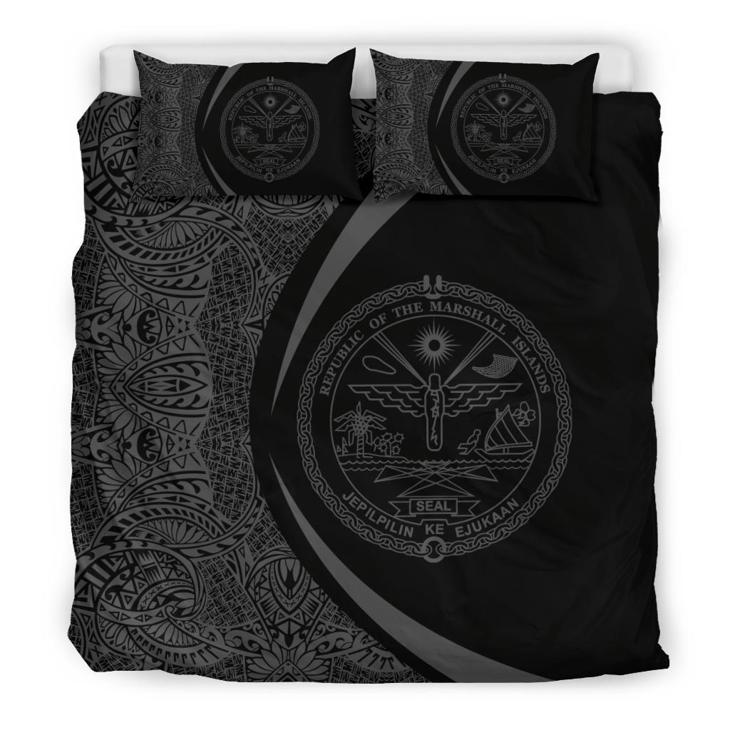 Marshall Islands Coat Of Arms Polynesian Bedding Set - Circle Style 07 - Vibe Hoodie Shop