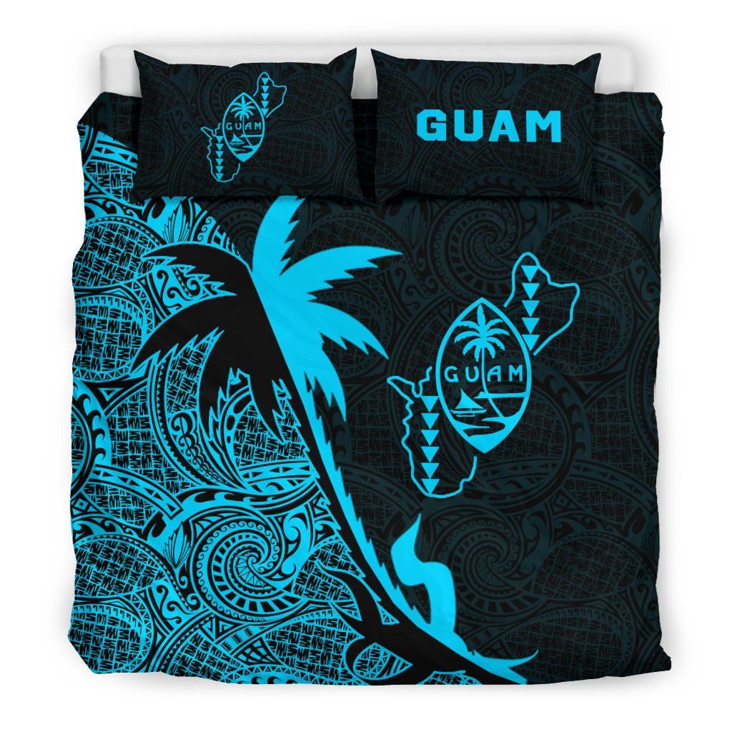 Guam Coconut Tree Bedding Set Blue - Vibe Hoodie Shop