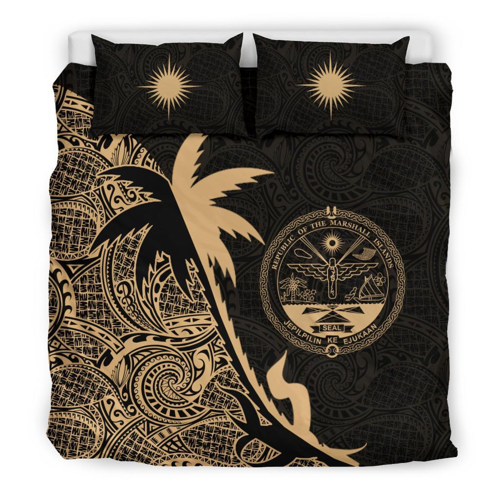 Marshall Islands Coconut Tree Bedding Set Gold - Vibe Hoodie Shop