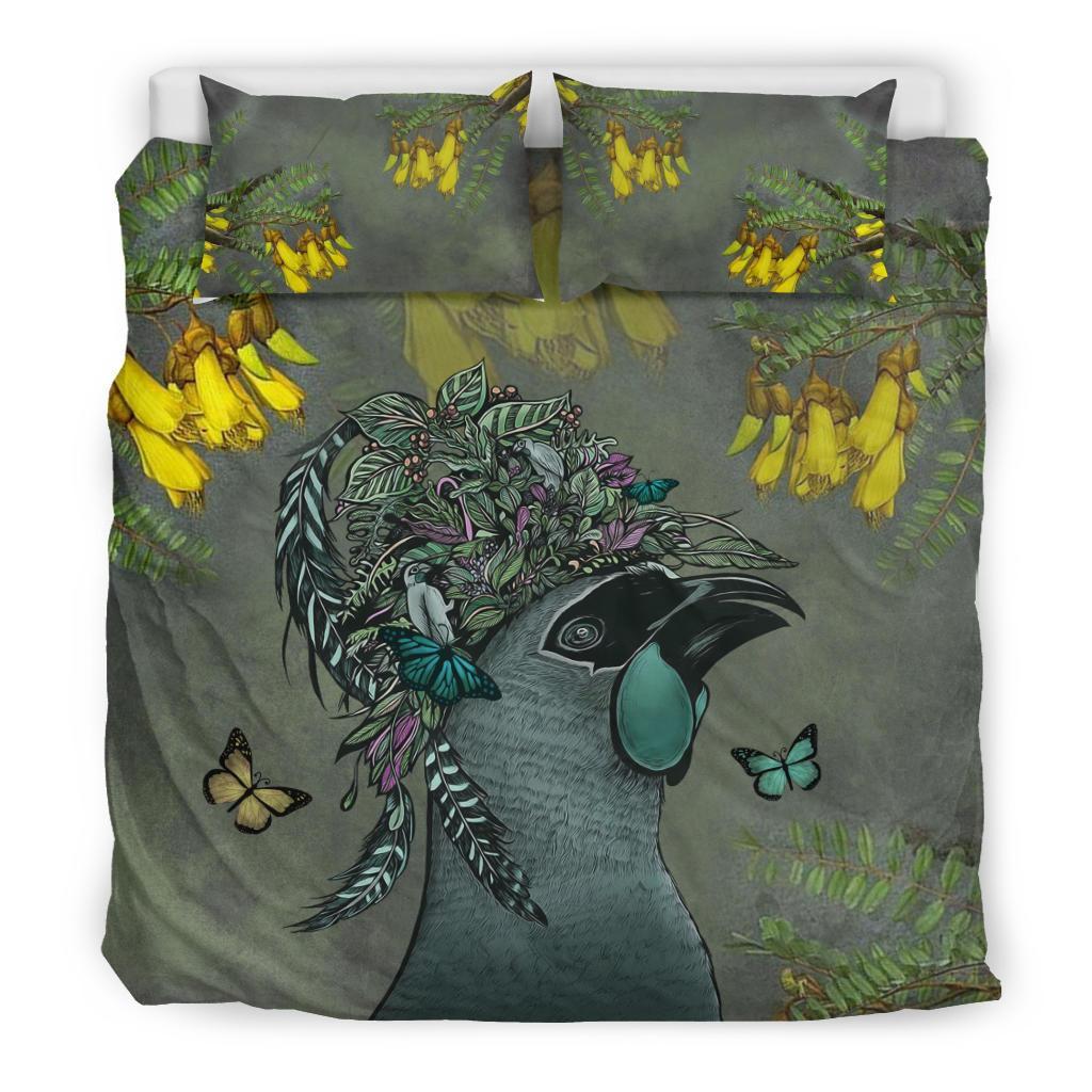 New Zealand Bedding Set, Huia Bird Duvet Cover And Pillow Case - Vibe Hoodie Shop