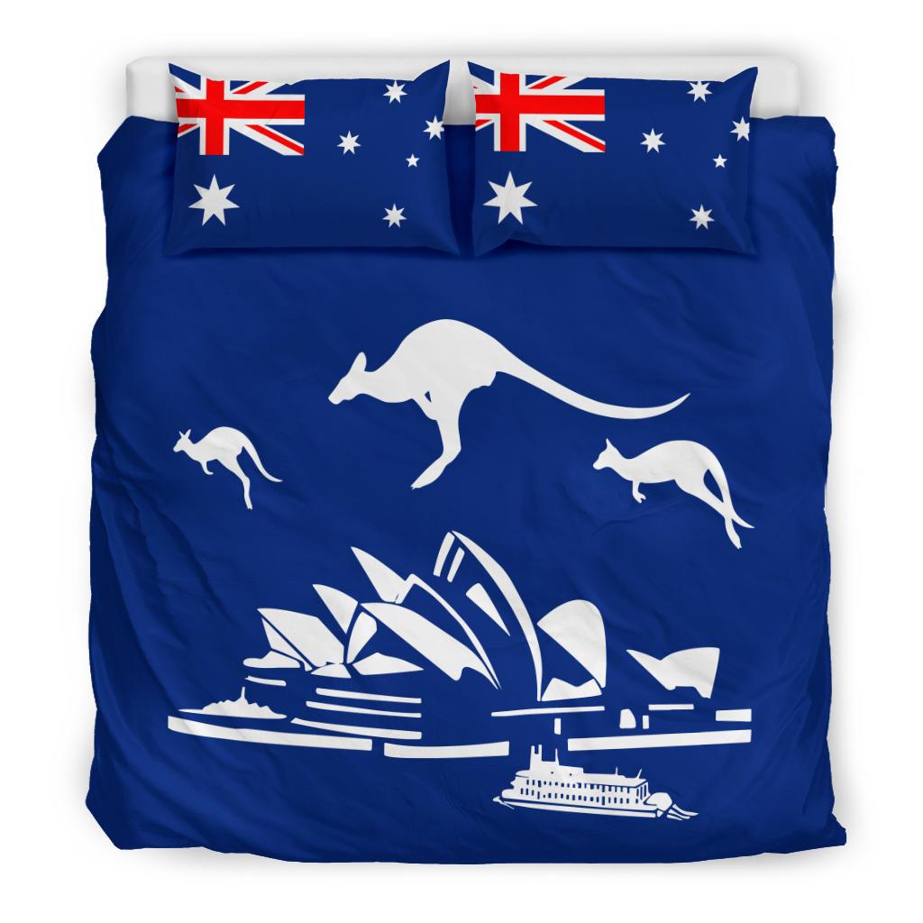 Bedding Sets - Sydney Opera Bed Aus Flag Kangaroo Southern Cross Sets - Vibe Hoodie Shop