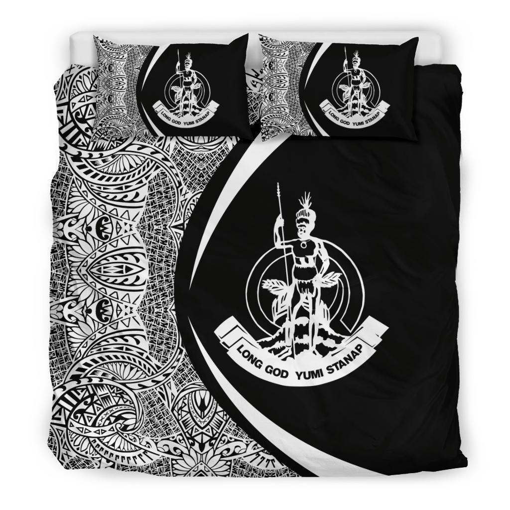 Vanuatu Coat Of Arms Polynesian Bedding Set - Circle Style 03 - Vibe Hoodie Shop