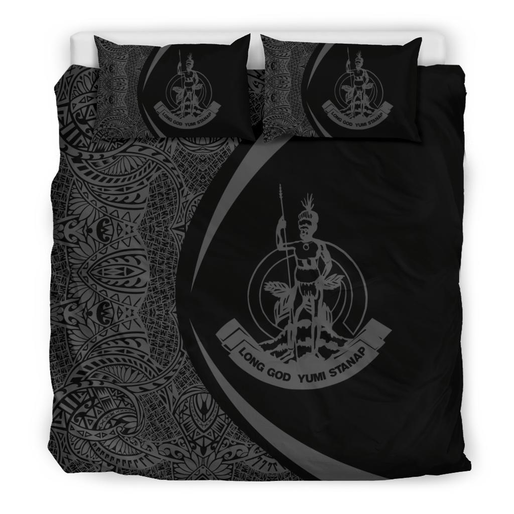 Vanuatu Coat Of Arms Polynesian Bedding Set - Circle Style 04 - Vibe Hoodie Shop