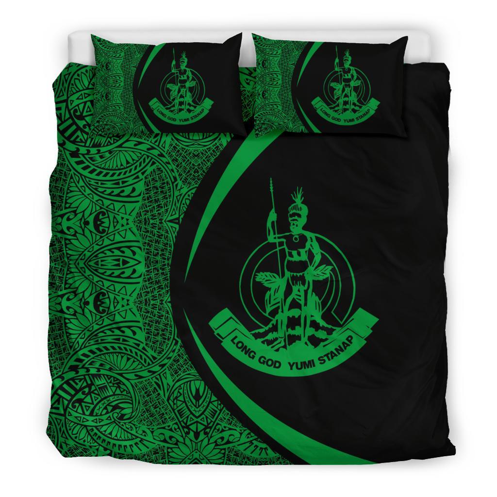 Vanuatu Coat Of Arms Polynesian Bedding Set - Circle Style 05 - Vibe Hoodie Shop