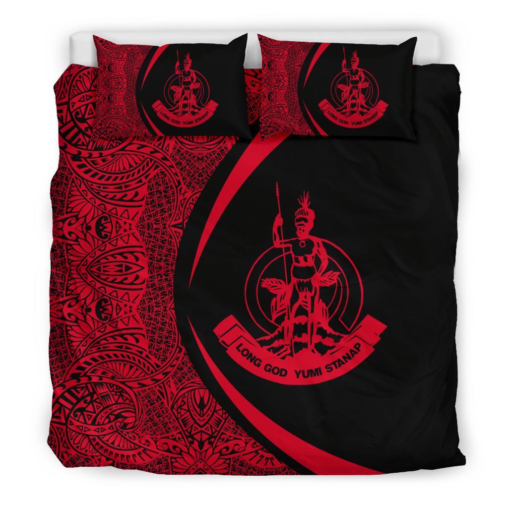 Vanuatu Coat Of Arms Polynesian Bedding Set - Circle Style 07 - Vibe Hoodie Shop