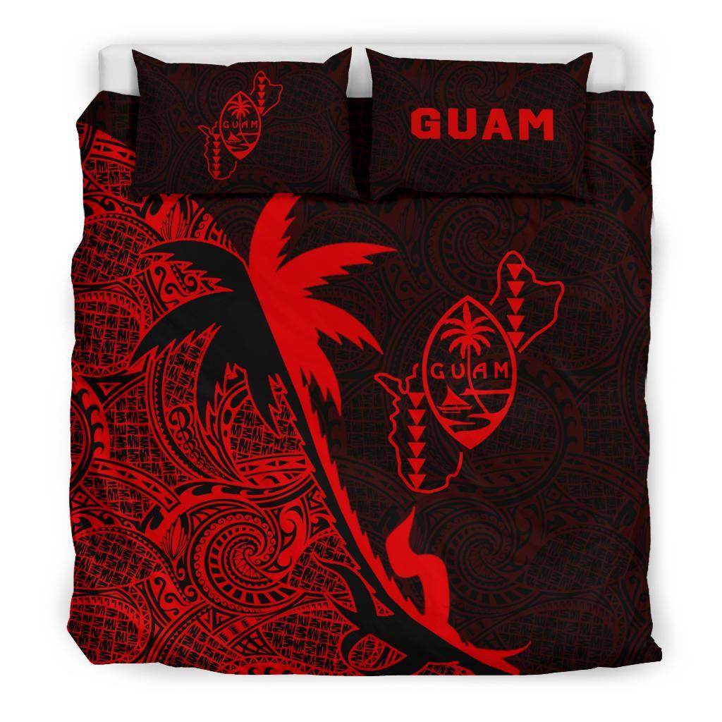 Guam Coconut Tree Bedding Set Red - Vibe Hoodie Shop