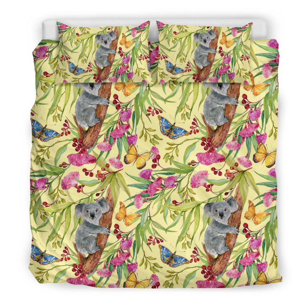 Bedding Sets - Koala Bed Butterflies Painting Sets - Vibe Hoodie Shop