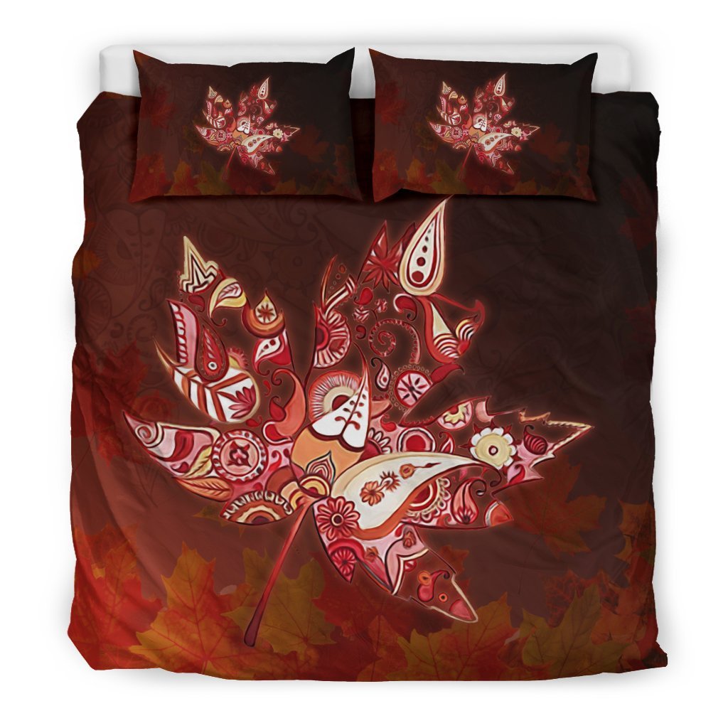 Canada Maple Leaf Abstract Bedding Set - Vibe Hoodie Shop