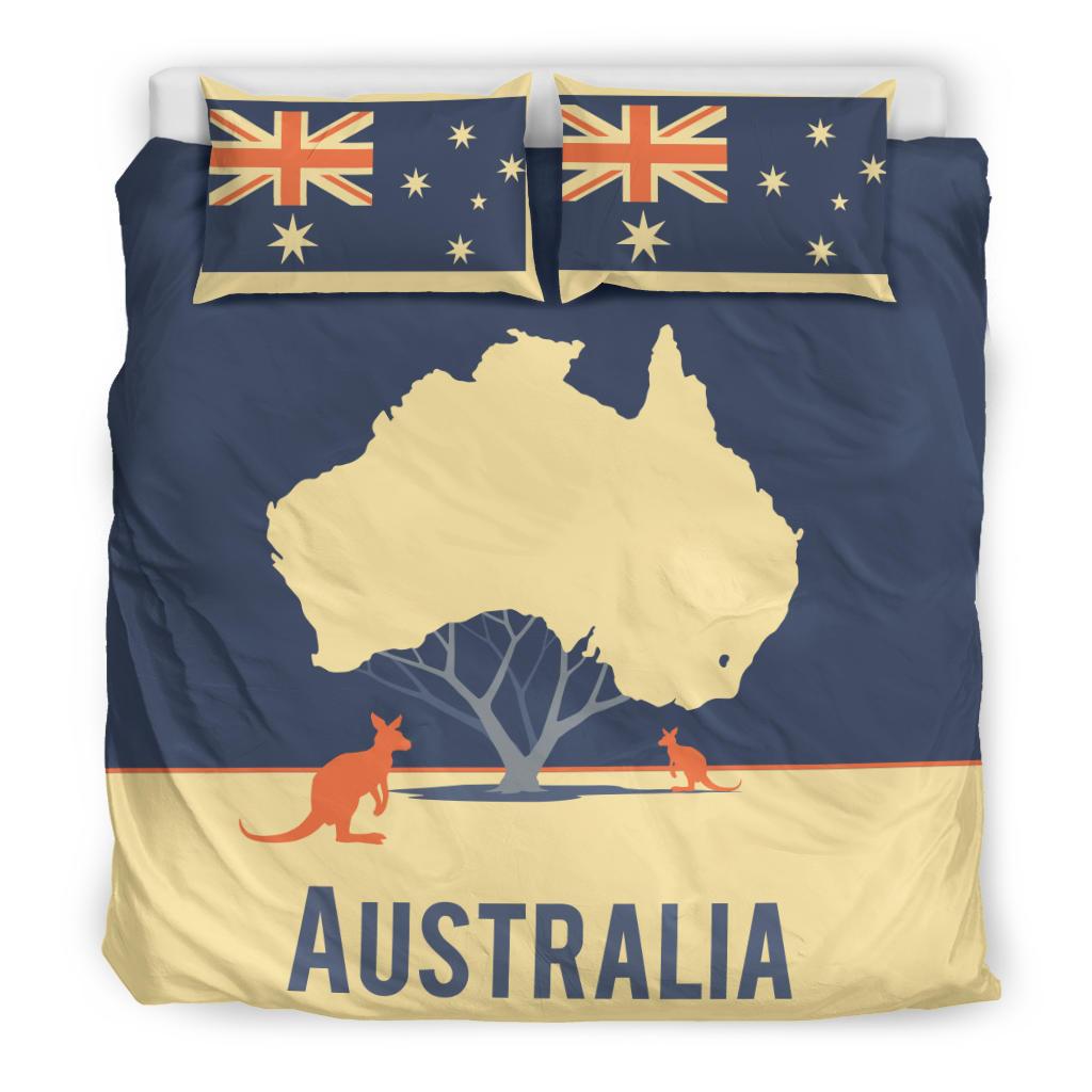 Bedding Sets - Australia Map Bed Kangaroo Aus Flag Sets - Vibe Hoodie Shop