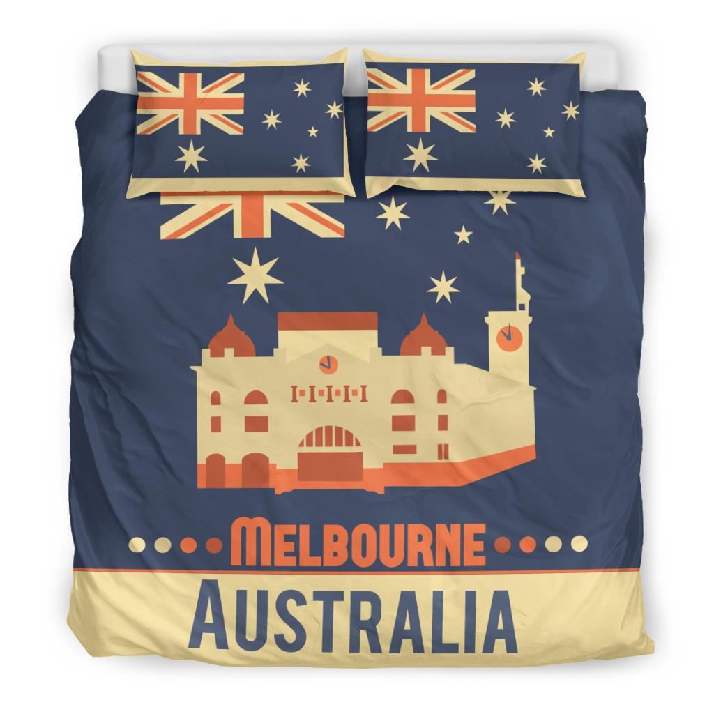 Bedding Sets - Melbourne Bed St Patrick Aus Flag Vintage Sets - Vibe Hoodie Shop