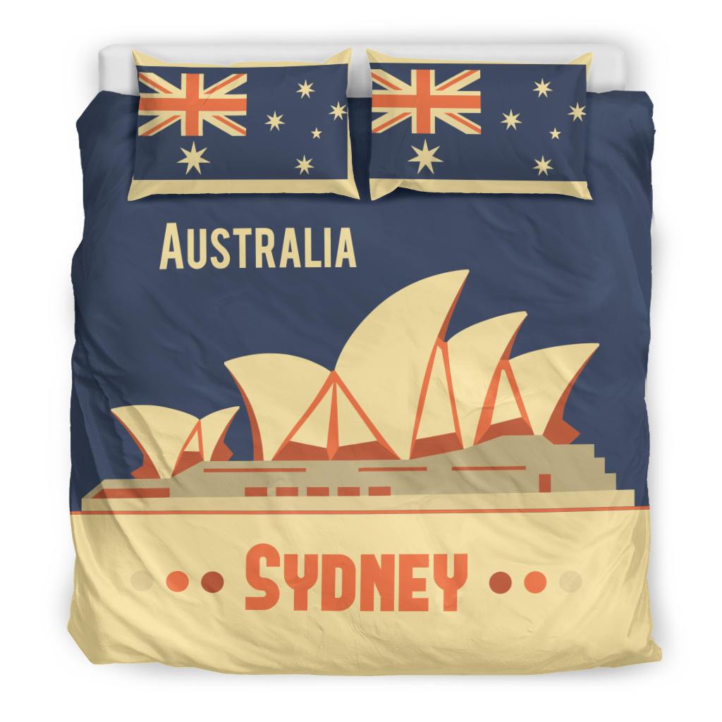 Bedding Sets - Sydney Bed Aus Flag Vintage Sydney Opera Sets - Vibe Hoodie Shop