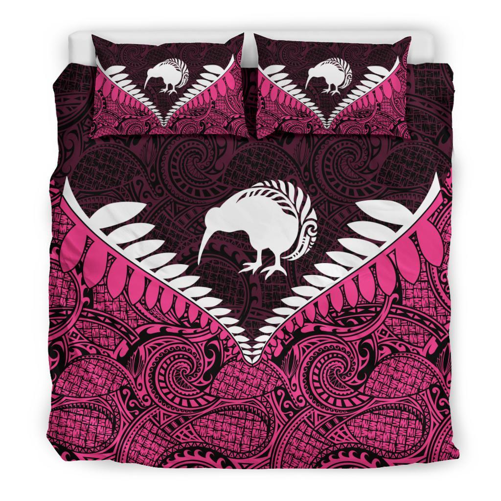 New Zealand Koru Bedding Set, Kiwi Bird Duvet Cover And Pillow Case - Vibe Hoodie Shop