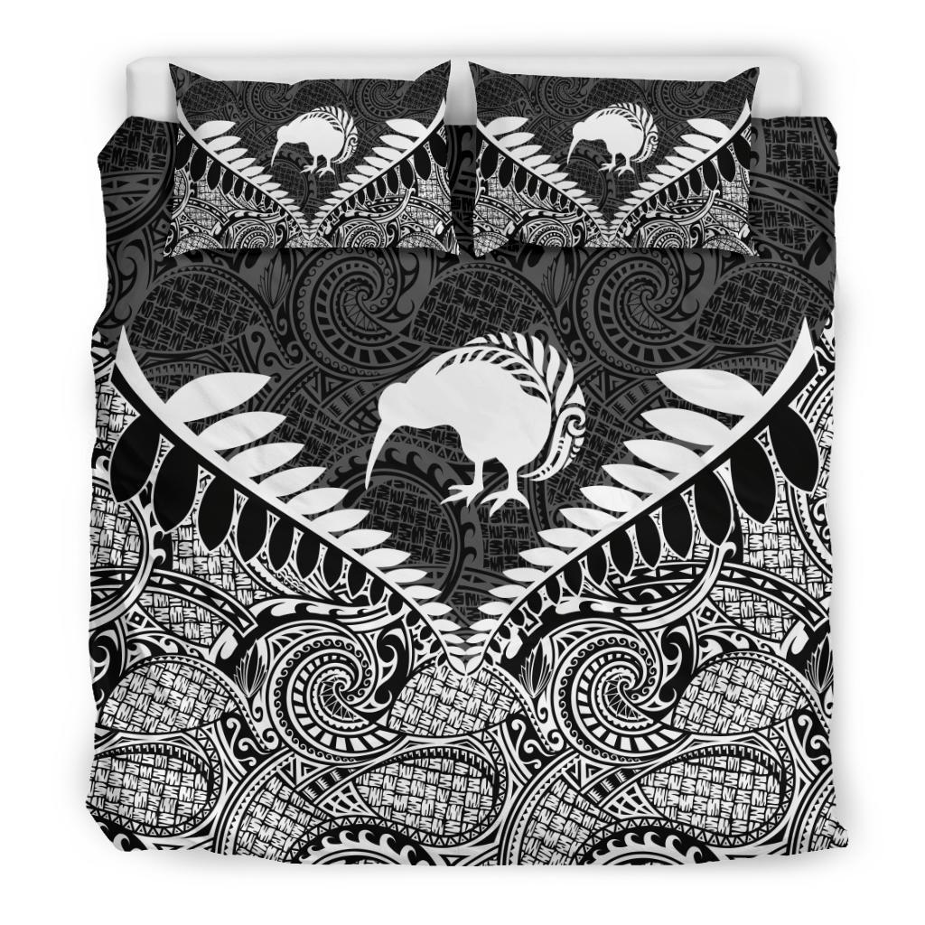 New Zealand Kiwi Fern Bedding Set White - Vibe Hoodie Shop