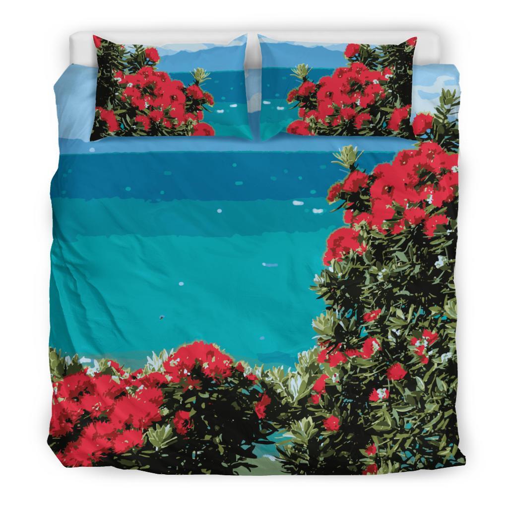 Pohutukawa New Zealand Bedding Set Christmas Tree - Vibe Hoodie Shop