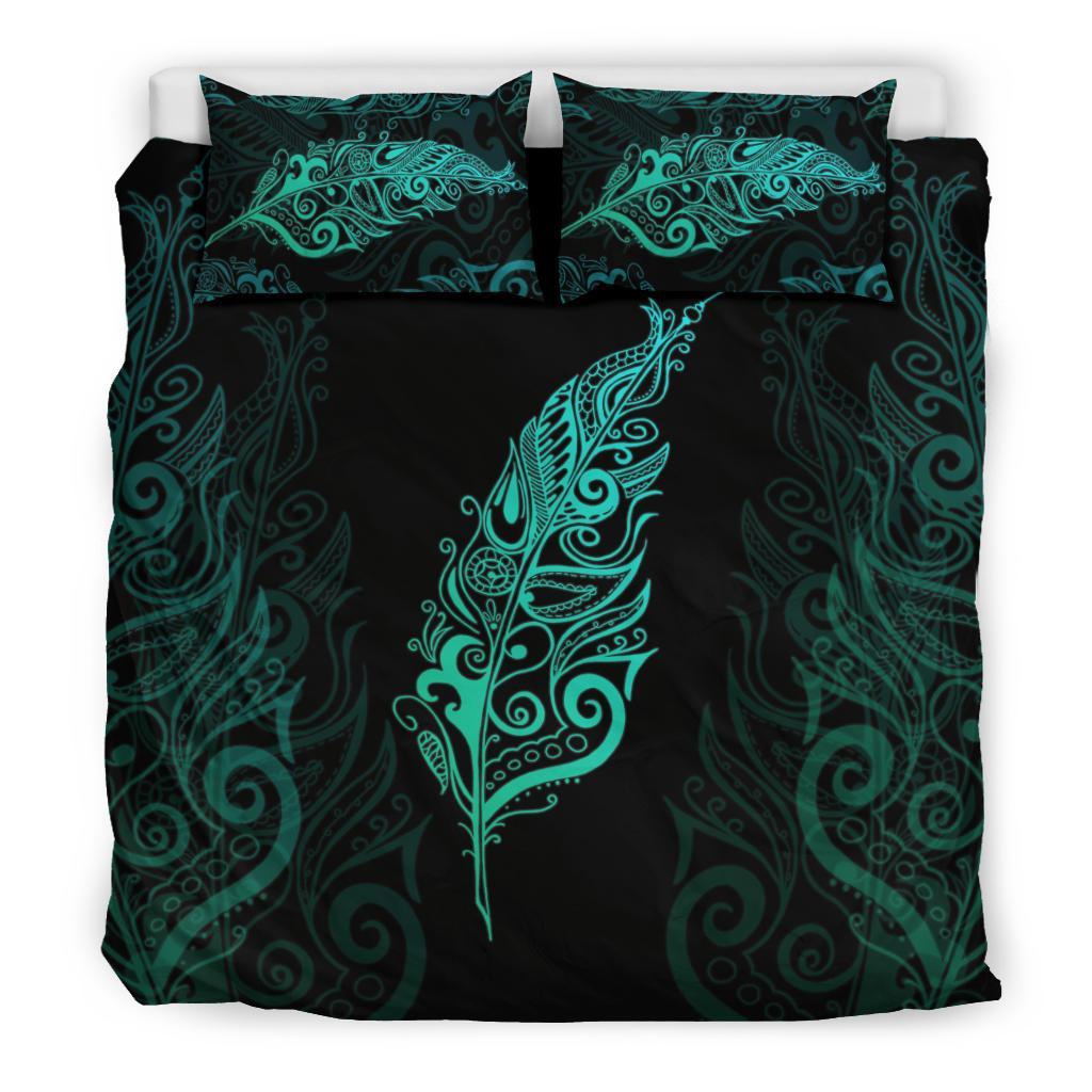 Light Silver Fern New Zealand Bedding Set - Mint - Vibe Hoodie Shop