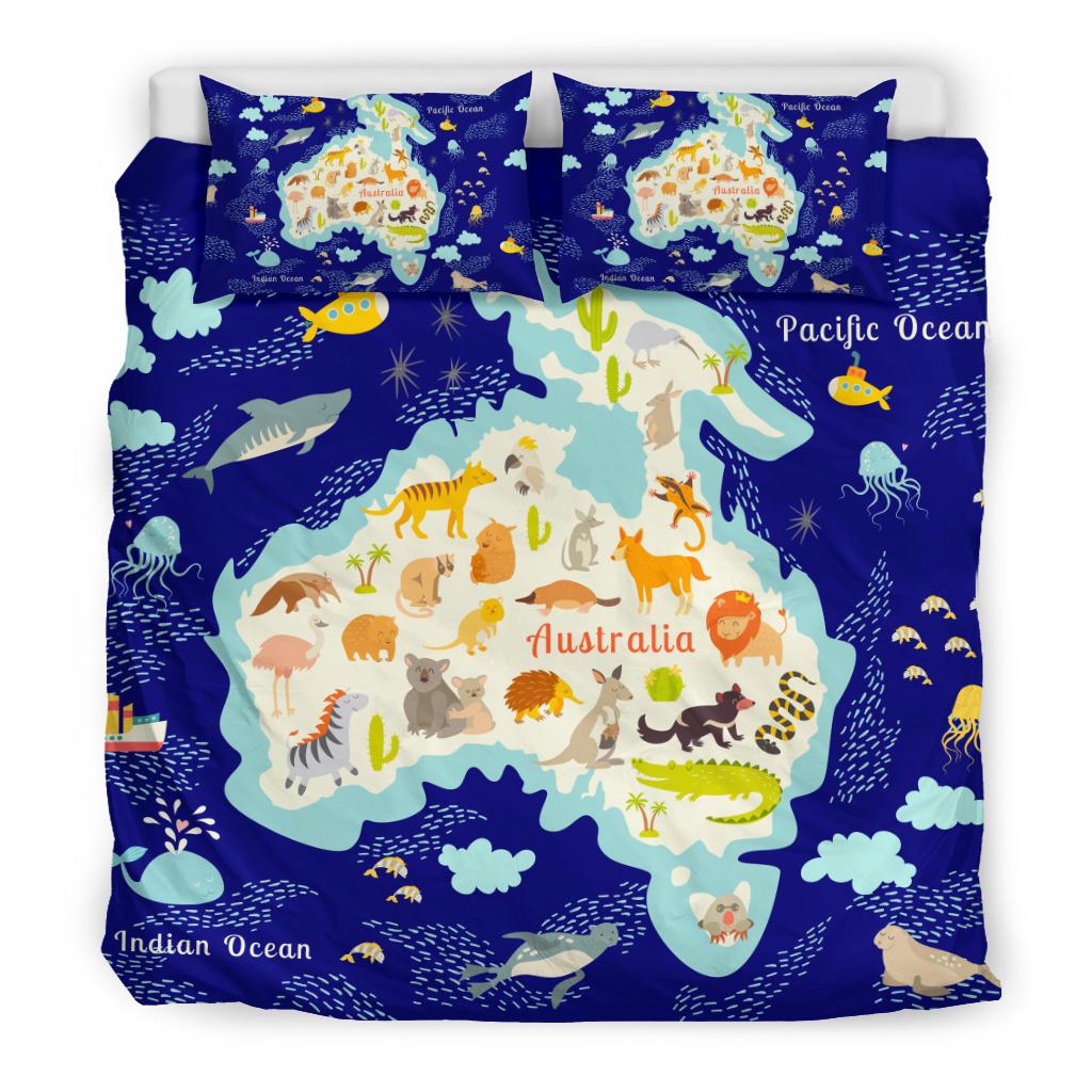 Bedding Sets - Australia Map Bed Animals Symbol Sets Ver01 - Vibe Hoodie Shop